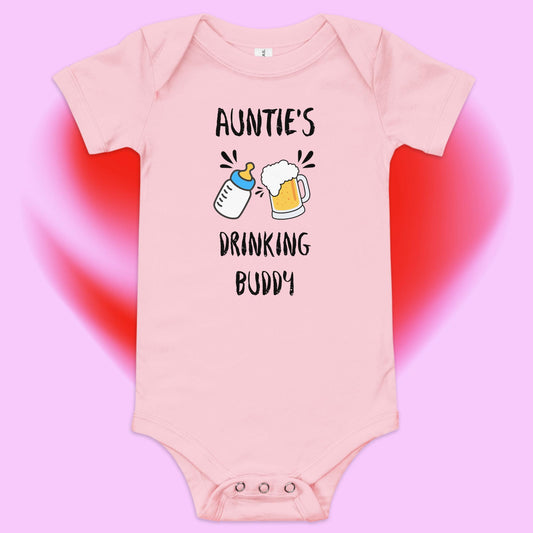 Rich Aunties - "Auntie's Drinking Buddy" Baby Romper